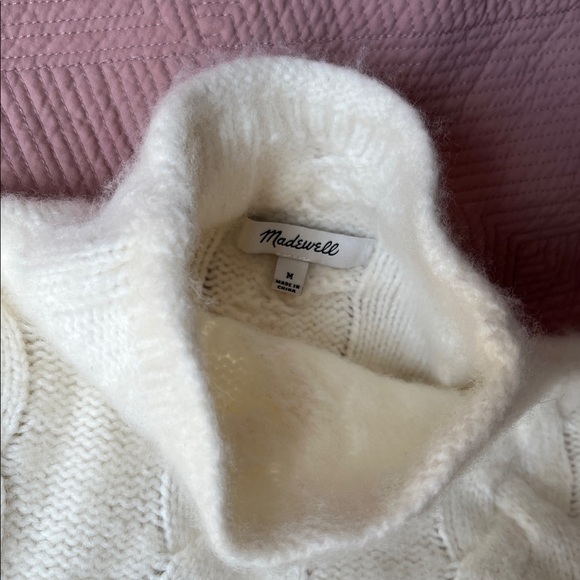 Madewell Cream Cable Knit Turtleneck Sweater - Picture 3 of 5
